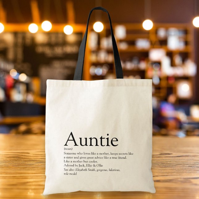 Weltbeste Tante, Tante Definition Tragetasche (World's Best Ever Aunt, Auntie Definition Tote Bag)