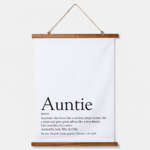 Weltbeste Tante, Tante Definition Wandteppich Mit Holzrahmen
