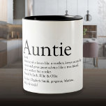 Weltbeste Tante, Tante Definition Zweifarbige Tasse<br><div class="desc">Personalisieren Sie für Ihre Tante oder Tante,  um ein einzigartiges Geschenk zu schaffen. Ein perfekter Weg,  ihr zu zeigen,  wie phantastisch sie jeden Tag ist. Entwickelt von Thisisnotme©</div>