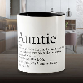 Weltbeste Tante, Tante Definition Zweifarbige Tasse