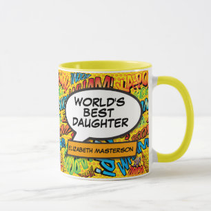 Weltbeste Tochter Lustiges modernes Comicbuch Tasse