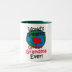 Weltbeste Urgroßmutter Herz Zweifarbige Tasse