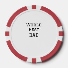 Weltbeste VATER FATHER fügen Texttext für Namenssp Pokerchips