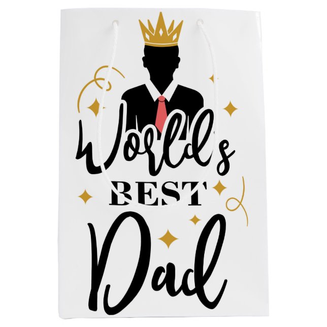 Weltbeste Vater mittelgroße Geschenktasche Mittlere Geschenktüte (Vorderseite)