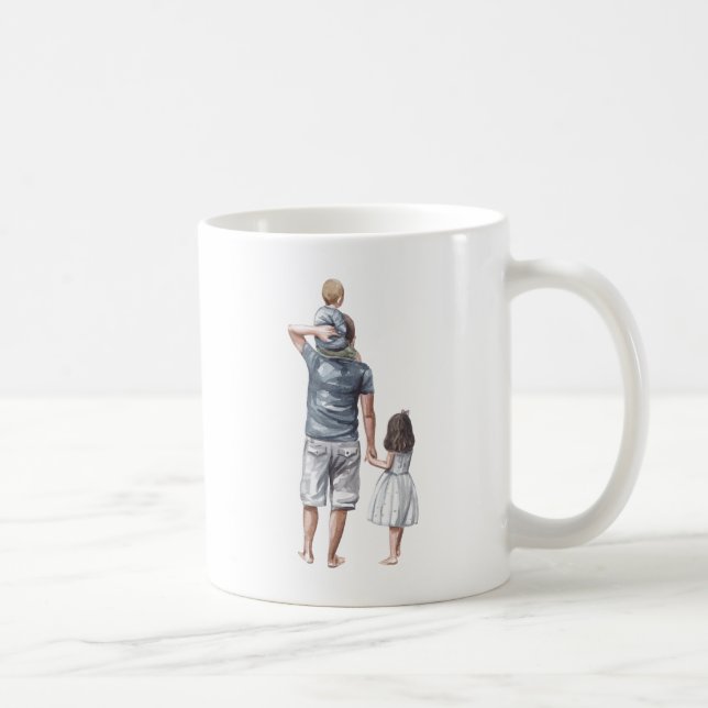 Weltbeste Vater, Son & Daughter Sweet Niedlich ein Kaffeetasse (Rechts)