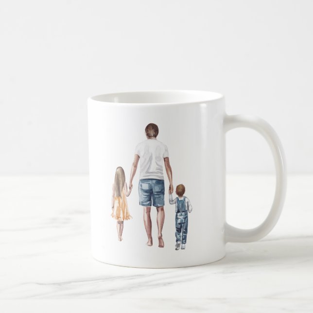 Weltbeste Vater, Son & Daughter Sweet Niedlich ein Kaffeetasse (Rechts)