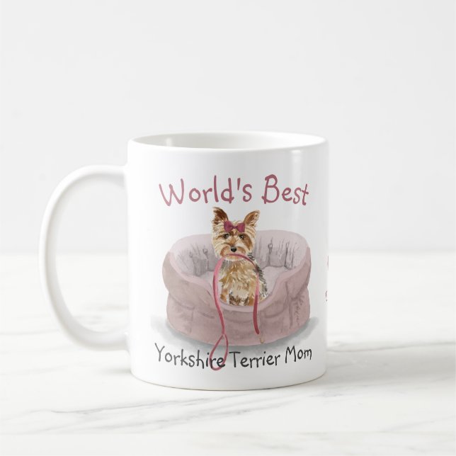 Weltbeste Yorkshire Terrier Mama Name Kaffeetasse (Links)