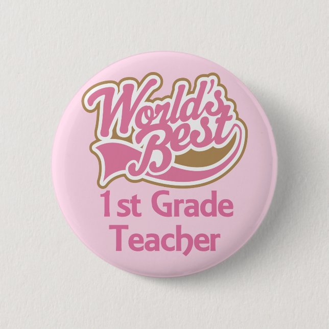 Weltbester 1. Grad-Lehrer Button (Vorderseite)