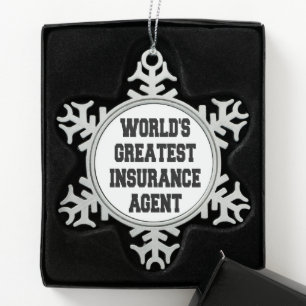Weltbester Agent Schneeflocken Zinn-Ornament