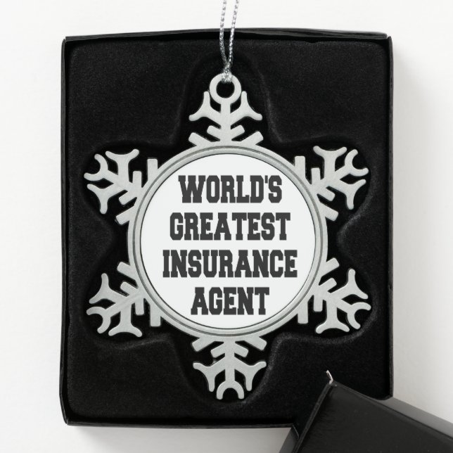 Weltbester Agent Schneeflocken Zinn-Ornament (Box)