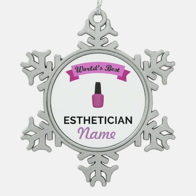Weltbester Ästhetiker Schneeflocken Zinn-Ornament (Vorderseite)