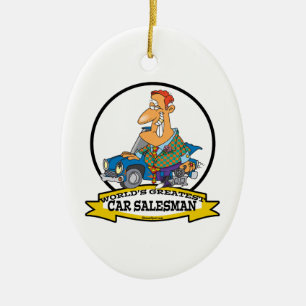WELTBESTER AUTO SALESMAN II CARTOON KERAMIK ORNAMENT