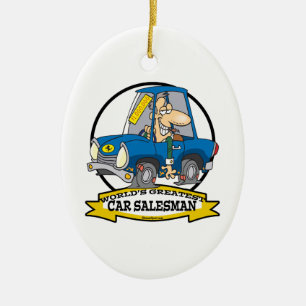 WELTBESTER AUTO SALESMAN MÄNNER CARTOON KERAMIKORNAMENT
