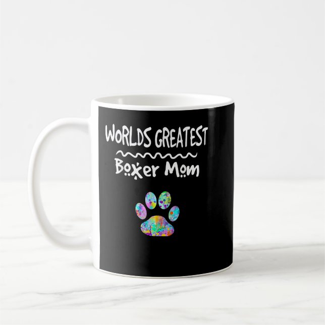 Weltbester Boxer Dog Mama Mutter Niedlicher Paw Pr Kaffeetasse (Links)