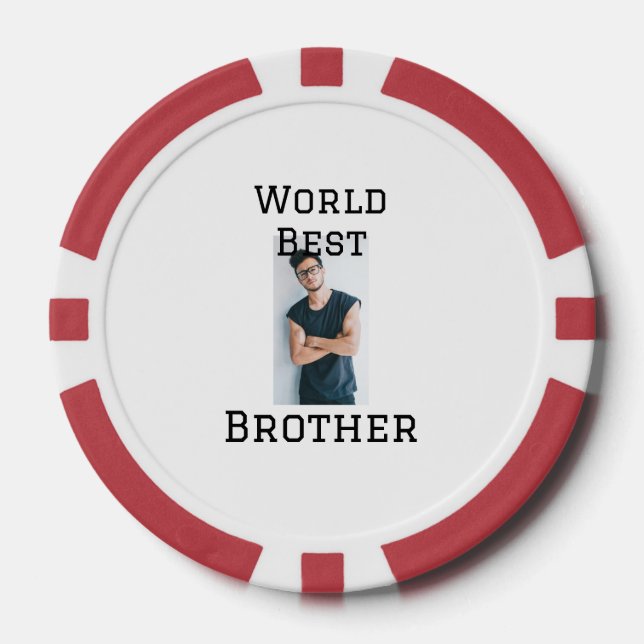 Weltbester Bruder fügt einfach den Text Sport hinz Pokerchips (Vorderseite)