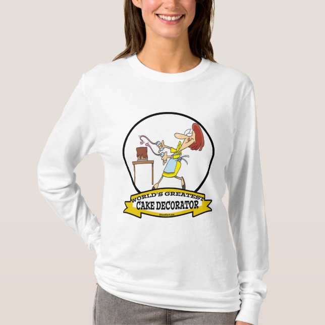 WELTBESTER CAKE DECORATOR FRAUEN CARTOON T-Shirt (Vorderseite)