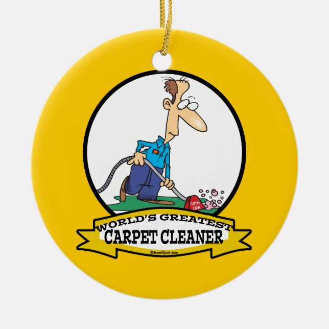 WELTBESTER CARPET CLEANER MÄNNER CARTOON KERAMIKORNAMENT (Vorne)