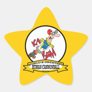 WELTBESTER CARTOON DER MENSCHEN CANNONBALL Stern-Aufkleber