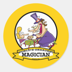 WELTBESTER CARTOON MAGICIAN II RUNDER AUFKLEBER