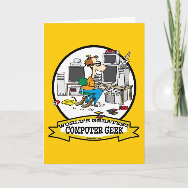 WELTBESTER COMPUTERGEEK MEN CARTOON KARTE (Vorderseite)