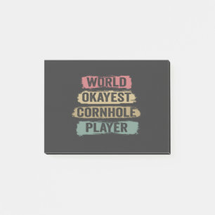 Weltbester Cornhole-Spieler Lustig Vintage Retro Post-it Klebezettel