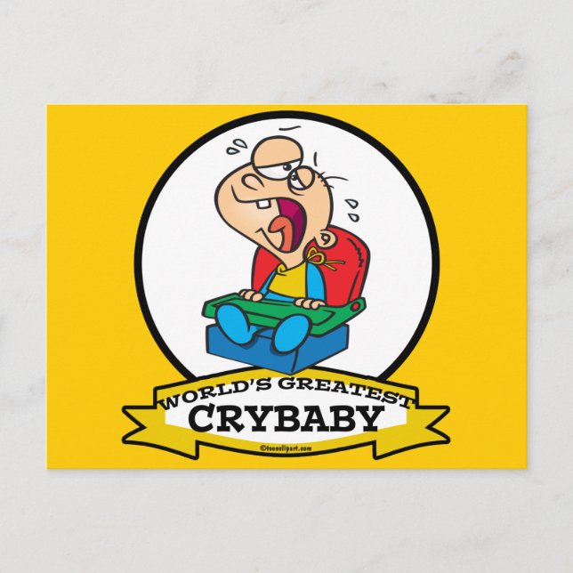 WELTBESTER CRYBABY-CARTOON POSTKARTE (Vorderseite)