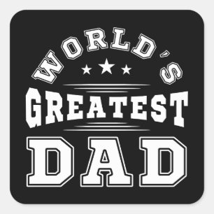 Weltbester Dad-Typografie-Vatertagsgeschenk Quadratischer Aufkleber