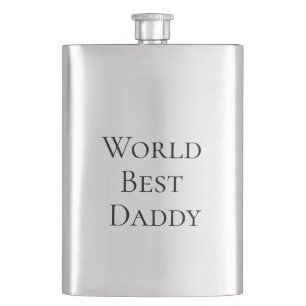 Weltbester Daddy frohen Vatertag Name fett Papa Flachmann