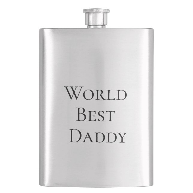 Weltbester Daddy frohen Vatertag Name fett Papa  Flachmann (Vorderseite)