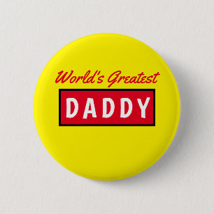 Weltbester Daddy Text Gelbe Väter Tag 6 cm Button