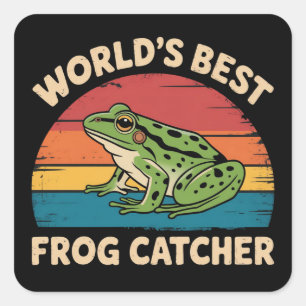 Weltbester Froschfänger Lustiges Meme Sarkastisch Quadratischer Aufkleber