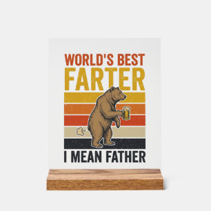 Weltbester Furzer Lustiger Vater Bär Acrylschild