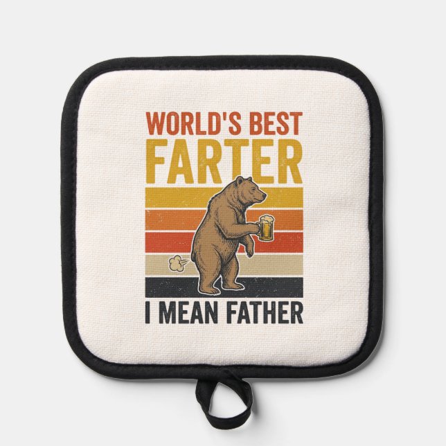 Weltbester Furzer Lustiger Vater Bär Topflappen (Vorderseite)