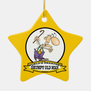 WELTBESTER GRUMPY ALTER MAN CARTOON KERAMIKORNAMENT