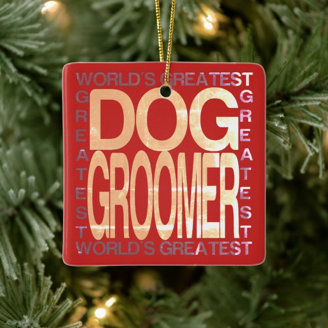Weltbester Hund Groomer Keramikornament (Baum)