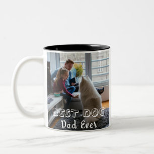 Weltbester Hund Papa Benutzerdefinierter Foto-Mug Zweifarbige Tasse