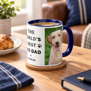 Weltbester Hund-Vater-Foto Navy Tasse