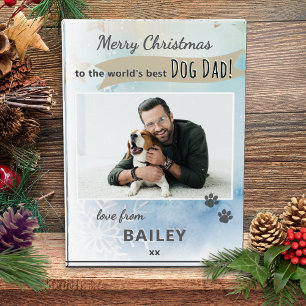 Weltbester Hunde-Vater-Weihnachts-Fotoblock Fotoblock