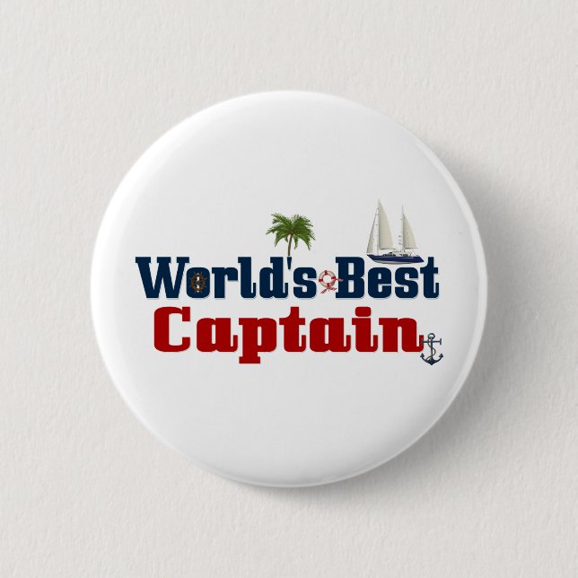Weltbester Kapitän Button (Vorderseite)
