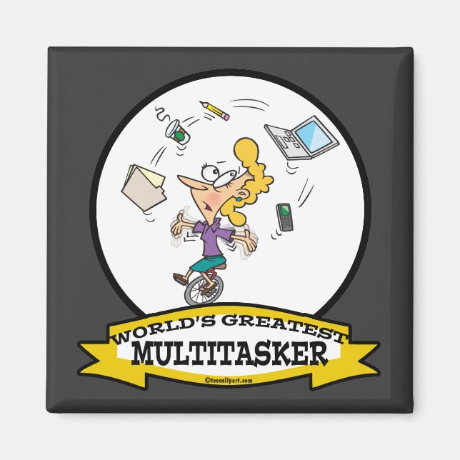 WELTBESTER MULTI-TASKER-CARTOON MAGNET (Vorne)