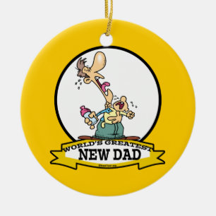 WELTBESTER NEUER DAD-CARTOON KERAMIK ORNAMENT