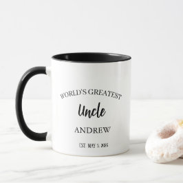 Weltbester Onkel mit Namen und Datum Tasse