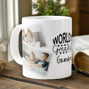 Weltbester Opa 4 Foto-Collage  Jumbo-Tasse