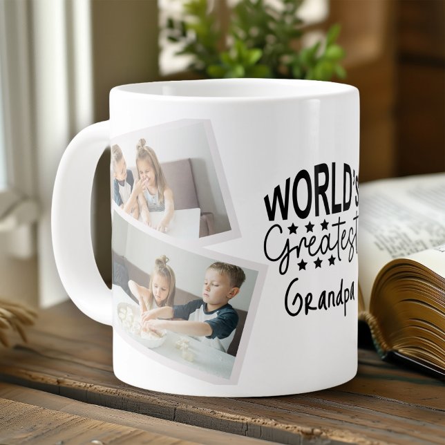 Weltbester Opa 4 Foto-Collage  Jumbo-Tasse (Von Creator hochgeladen)