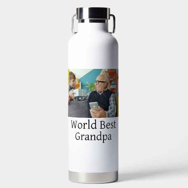 Weltbester Opa Namenstext Sporttext simpl Trinkflasche (Vorderseite)