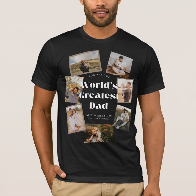 Weltbester Papa 7 Foto-Collage T-Shirt (Vorderseite)