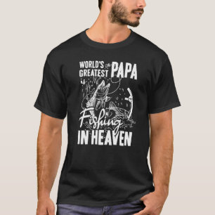 Weltbester PAPA Angler im Himmel Familienvater T-Shirt