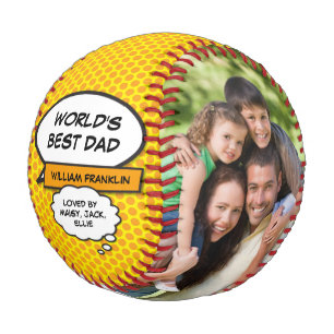 Weltbester Papa Cooles Lustiges Comic- Buch Foto Baseball