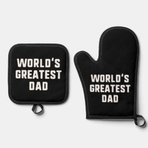 Weltbester Papa Lustige Familie Ofenhandschuh & Topflappen-Set