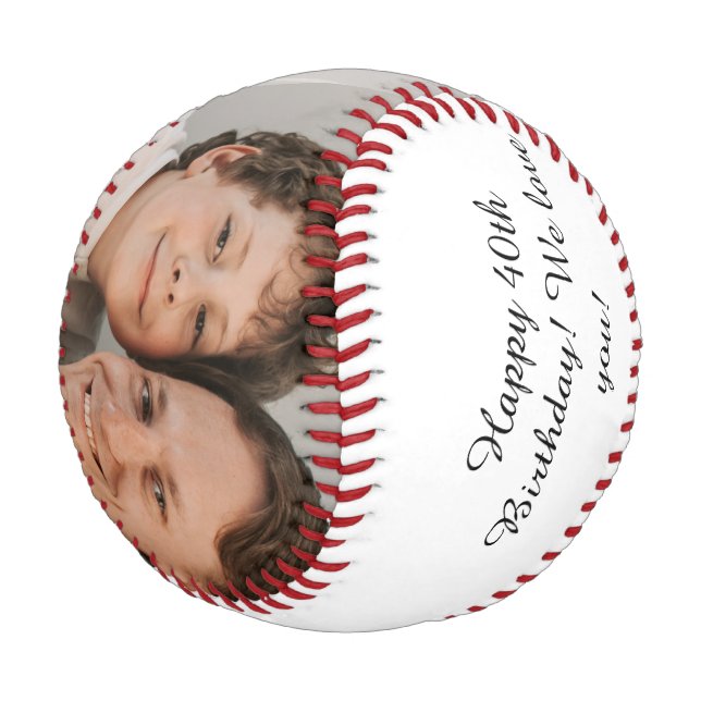 'Weltbester Papa' Personalisiertes Geburtstagsgesc Baseball (Schrägansicht)